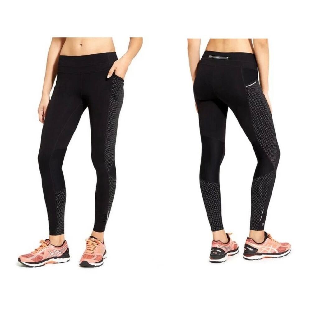 Athleta Women’s XS Dot Be Free Black Tight Leggings Gym Workout Athletisure